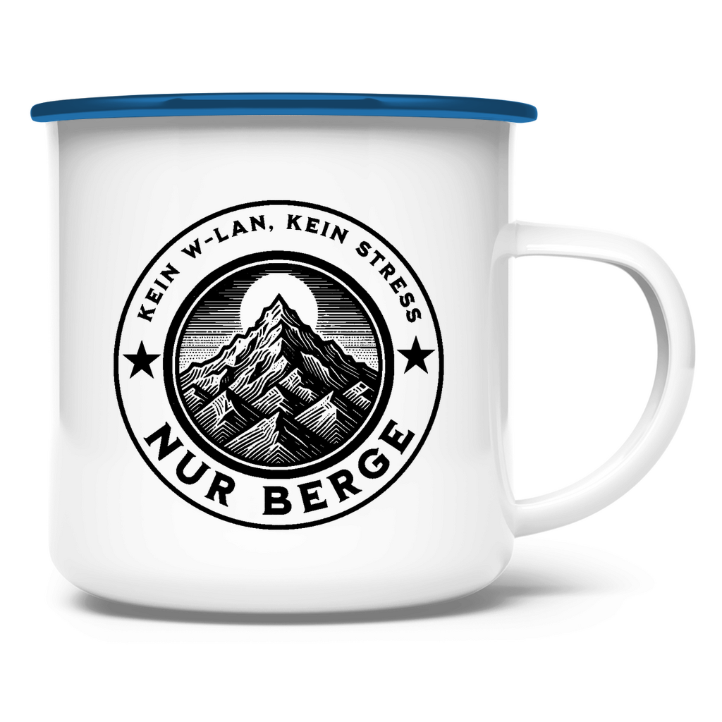 Emaille-Tasse „Nur Berge“ – Dein Begleiter für Offline-Abenteuer - Greez24