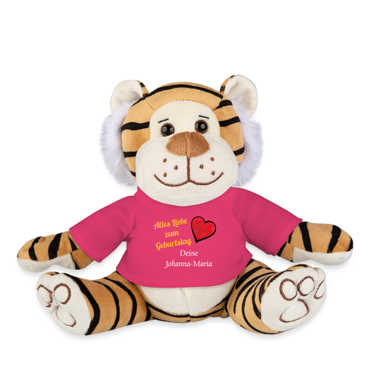 Kuscheltier Tiger "Geburtstag" Pink - Pink