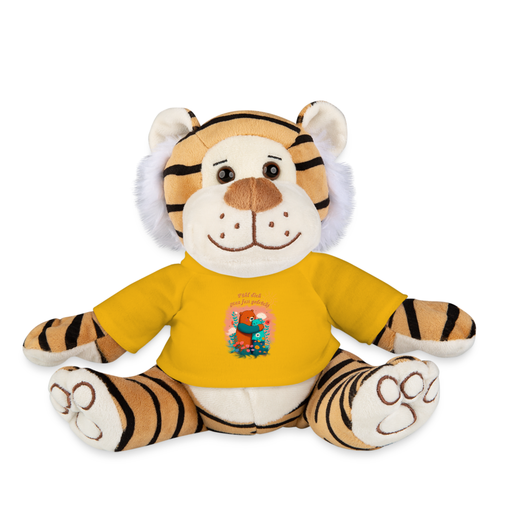 Kuschel-Tiger "Fühl dich gedrückt" - Sonnengelb