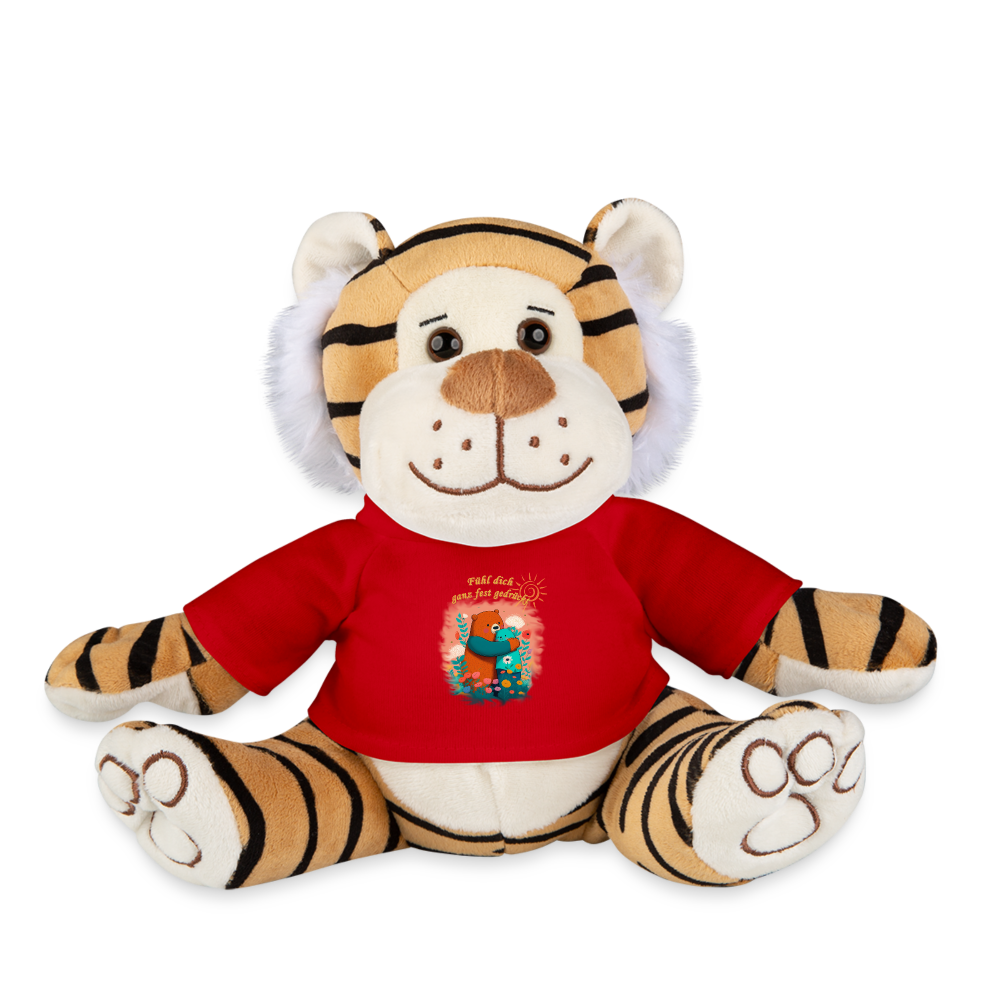Kuschel-Tiger "Fühl dich gedrückt" - Rot