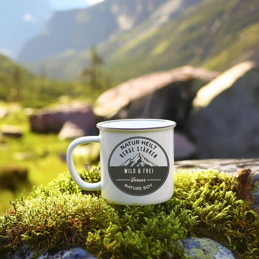 Emaille Tasse für Natur- Liebhaber "Nature Boy" - Greez24