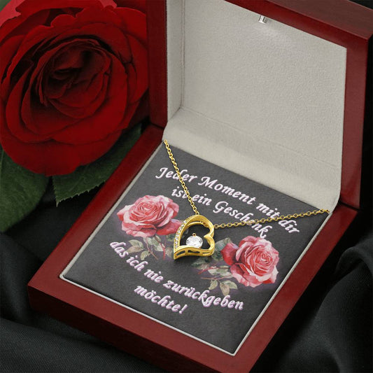 Halskette mit Herz und Zirkon 14K/18K Goldfinish - Greez24