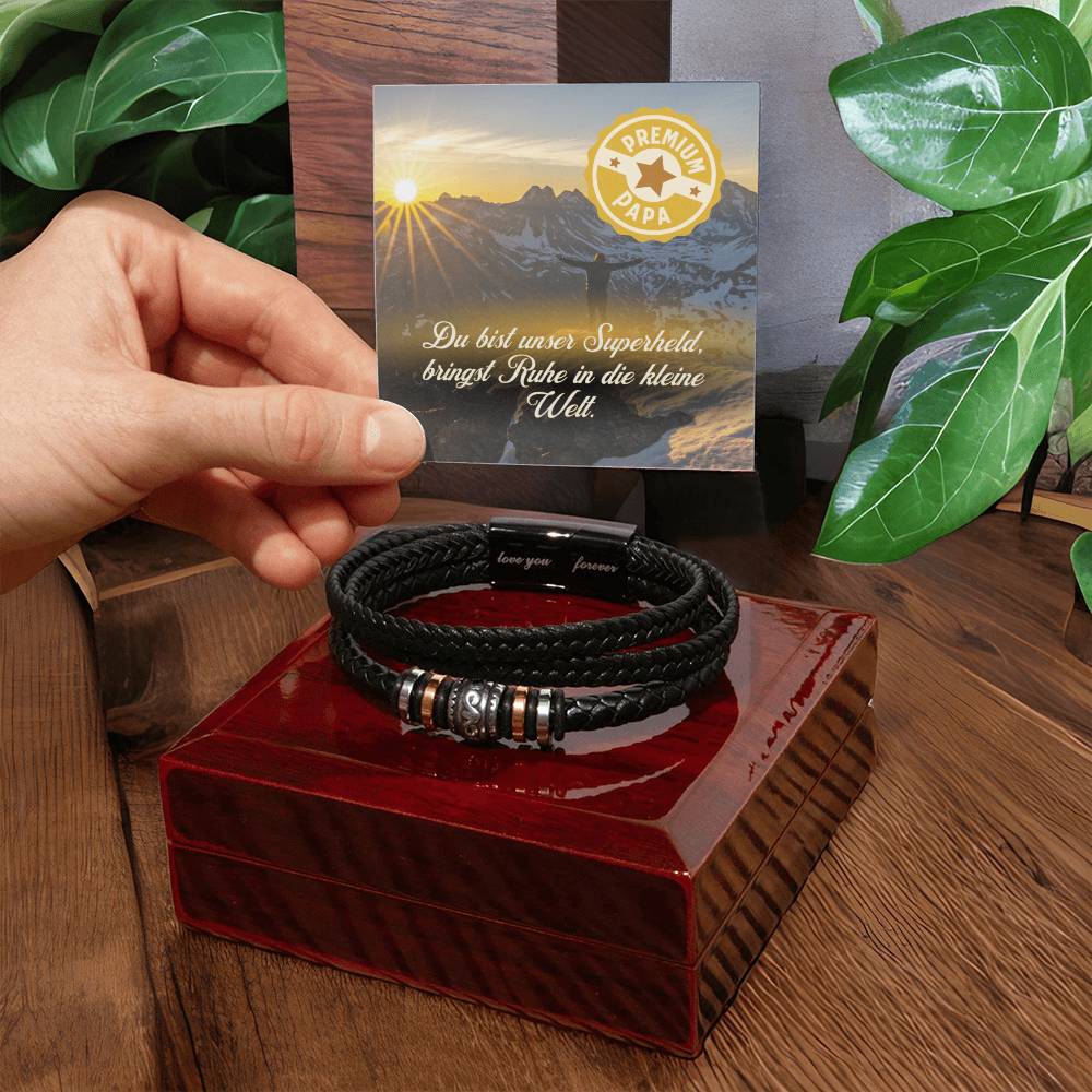 Premium Vatertagsgeschenk: Armband "Premium Papa" - Greez24
