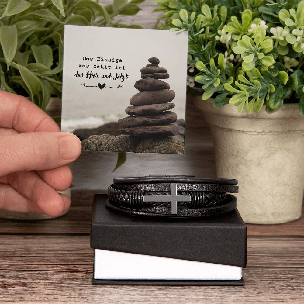 Herren Armband mit Kreuz – stilvolles Männergeschenk - Greez24
