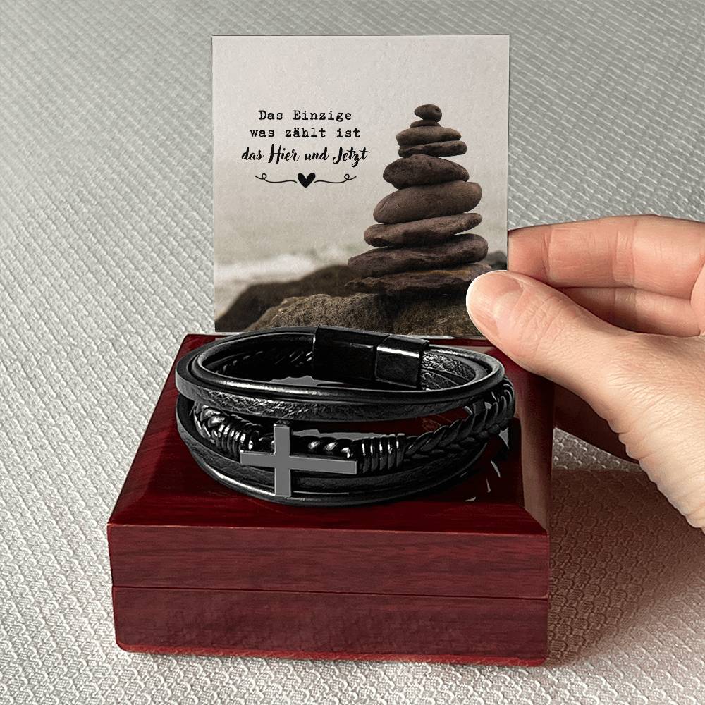 Herren Armband mit Kreuz – stilvolles Männergeschenk - Greez24