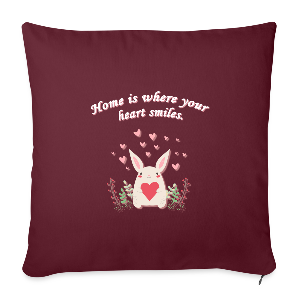 Sofakissen mit Füllung-mit-motiv-hase-44 x 44 cm - Burgunderrot