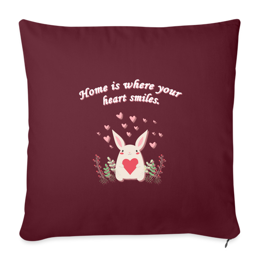 Sofakissen mit Füllung-mit-motiv-hase-44 x 44 cm - Burgunderrot