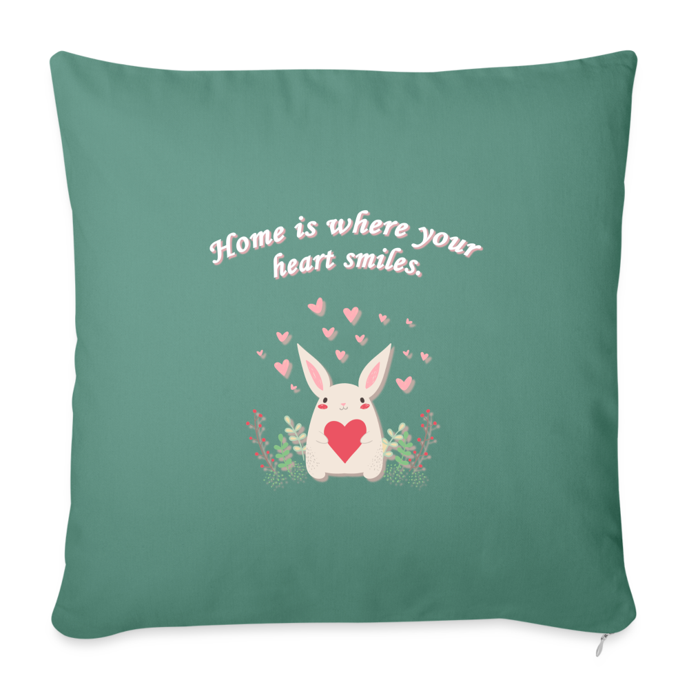 Sofakissen mit Füllung-mit-motiv-hase- 44 x 44 cm - Tanngrün