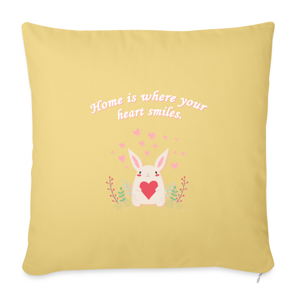 Sofakissen mit Füllung-mit-motiv-hase- 44 x 44 cm - Hellgelb