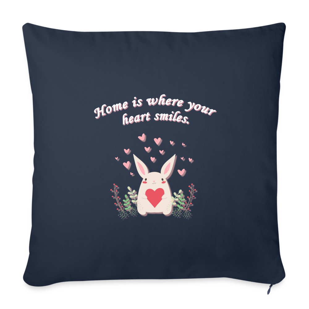 Sofakissen mit Füllung-mit-motiv-hase- 44 x 44 cm - Navy-blau