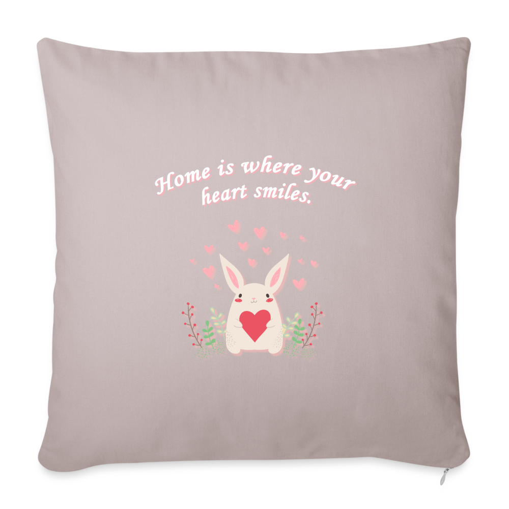 Sofakissen mit Füllung-mit-motiv-hase- 44 x 44 cm - helles Taupe