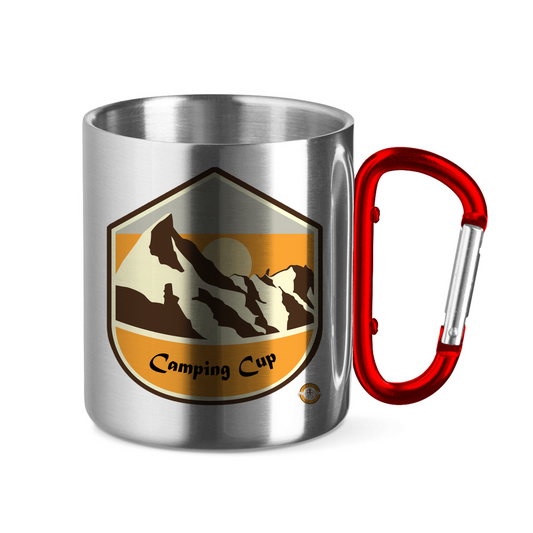 Edelstahltasse mit Karabinergriff "Camping Cup" - Greez24
