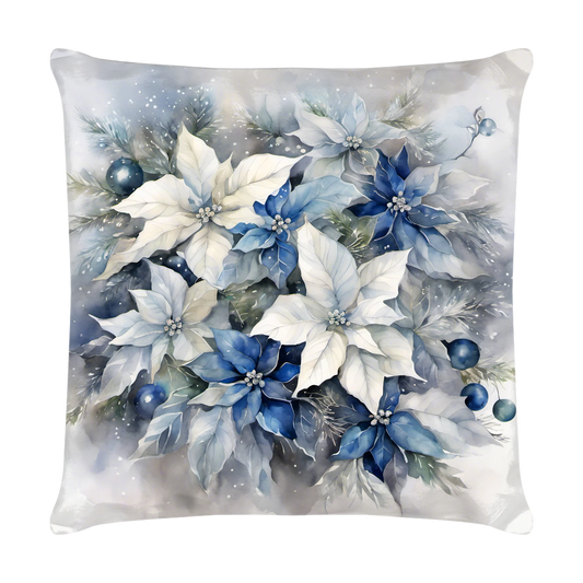 kissen-40x40-cm-rueckseite-mit-bild-auf-ganzer-flaeche-von-blume-weihnachtsstern-in-weiss-und-blau