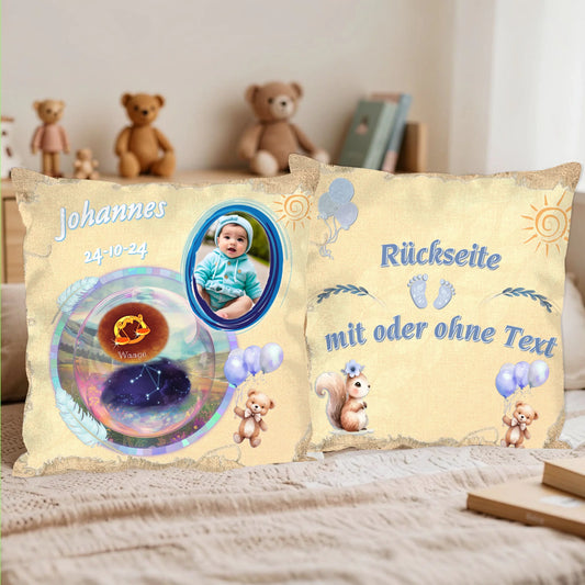 personalisiertes-babykissen-mit-sternzeichen-für-junge-in-blau