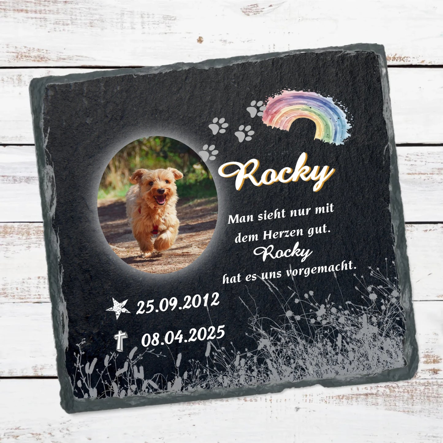 gedenktafel-hund-mit-foto-aus-schiefer-personalisiert-mit-name-und-zitat