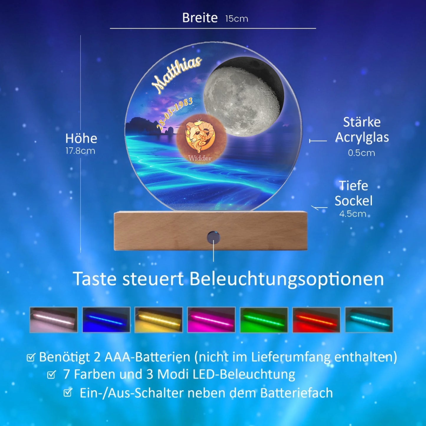 personalisierte-led-lampe-acrylglas-15x18cm-mit-standfuss-aus-echtholz-benoetigt-2-aaa-batterien-beleuchtung-7-farben-3-modis