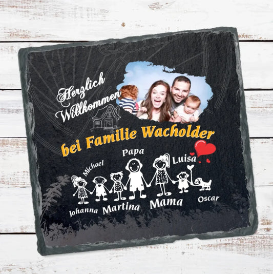 personalisierte-schieferplatte-15x15cm-schwarz-weihnachtsgeschenk-nachbarn-mit-familienfoto-namen-und-passendem-comic-motiv-zu-jedem-namen
