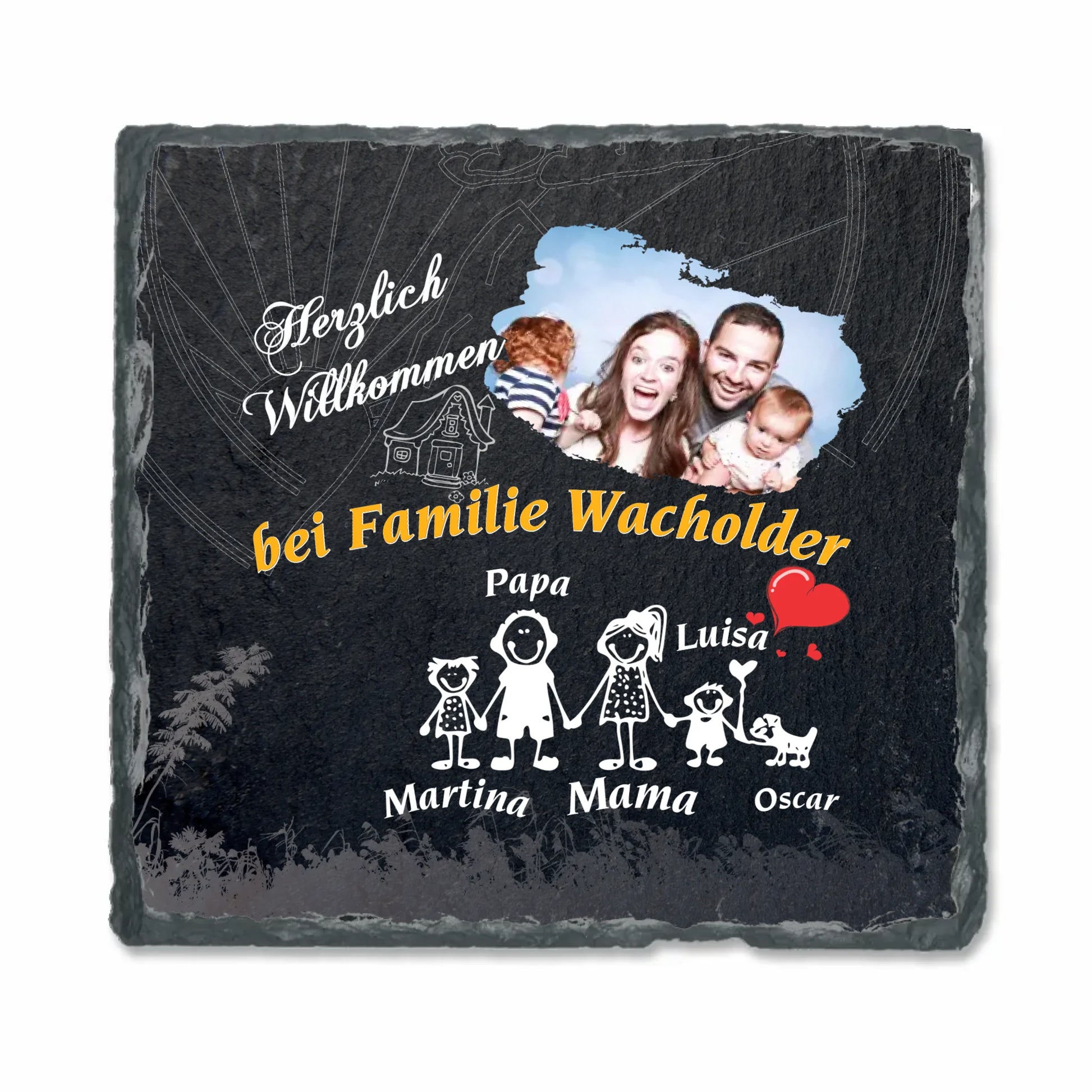 personalisierte-schieferplatte-15x15cm-schwarz-weihnachtsgeschenk-nachbarn-mit-familienfoto-namen-und-passendem-comic-motiv-zu-jedem-namen