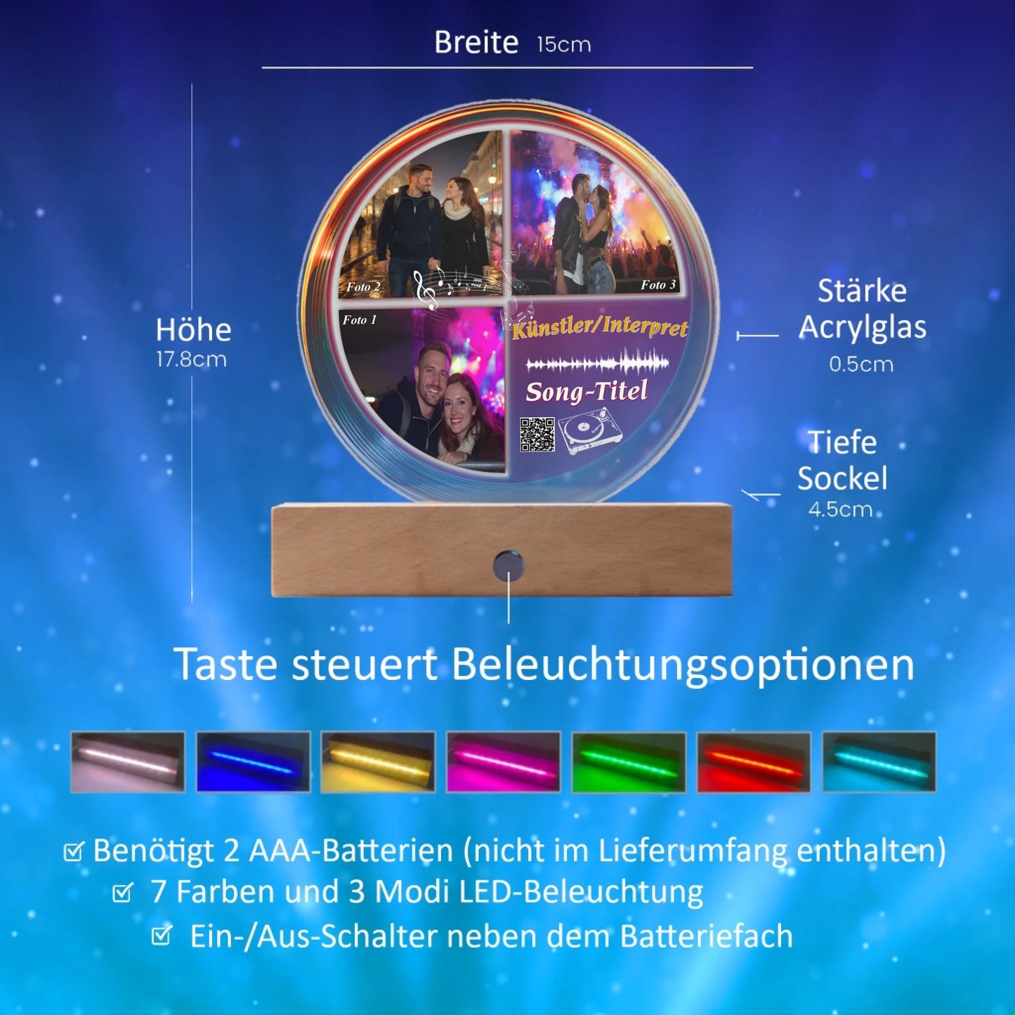 spotify-personalisiertes-acrylglas-15x18cm-mit-standfuss-aus-echtholz-benoetigt-2-aaa-batterien-led-beleuchtung-7-farben-3-modis