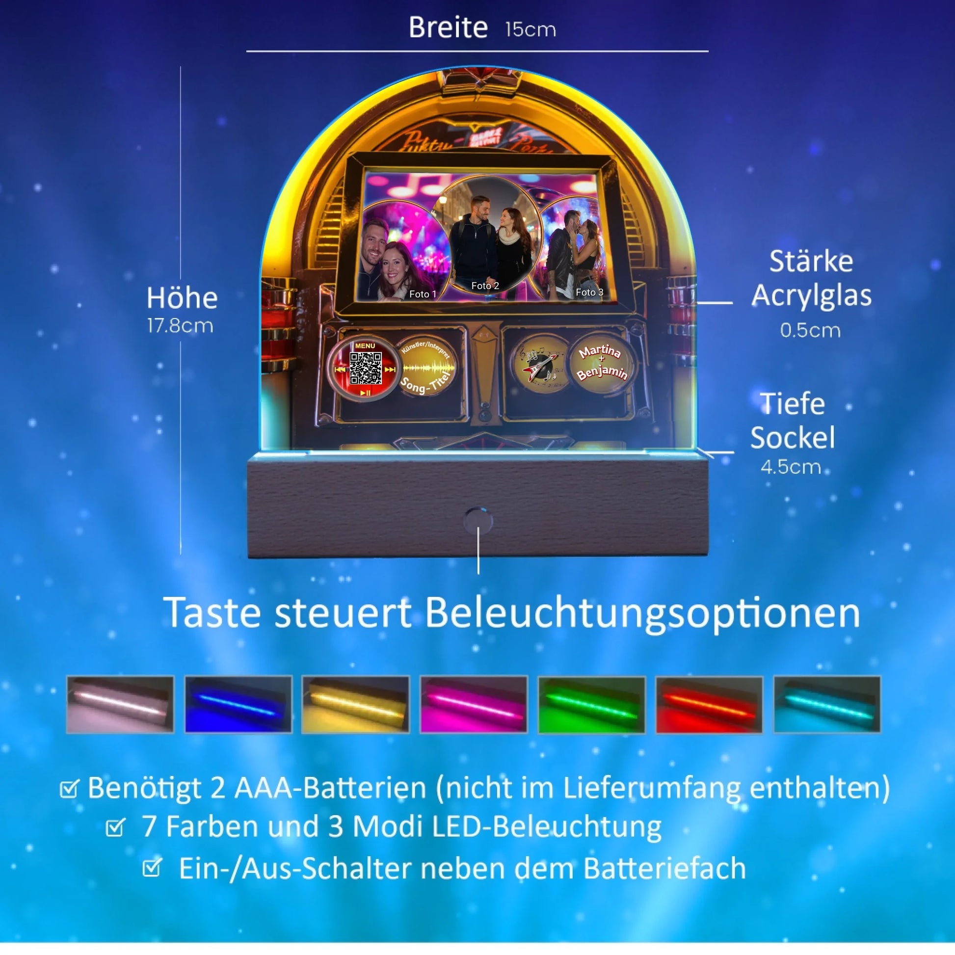 spotify-personalisiertes-acrylglas-15x18cm-mit-standfuss-aus-echtholz-benoetigt-2-aaa-batterien-led-beleuchtung-7-farben-3-modis
