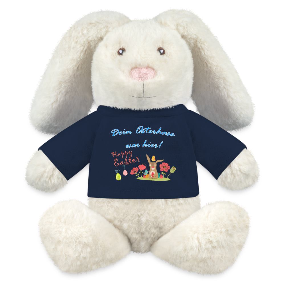 stofftier-hase-mit-navy-blauen-shirt-mit-lustigem-hasenmotiv-und-aufschrift-dein-osterhase-war-hier