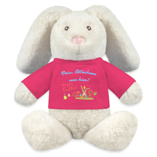 stofftier-hase-mit-pinkem-shirt-mit-lustigem-hasenmotiv-und-aufschrift-dein-osterhase-war-hier
