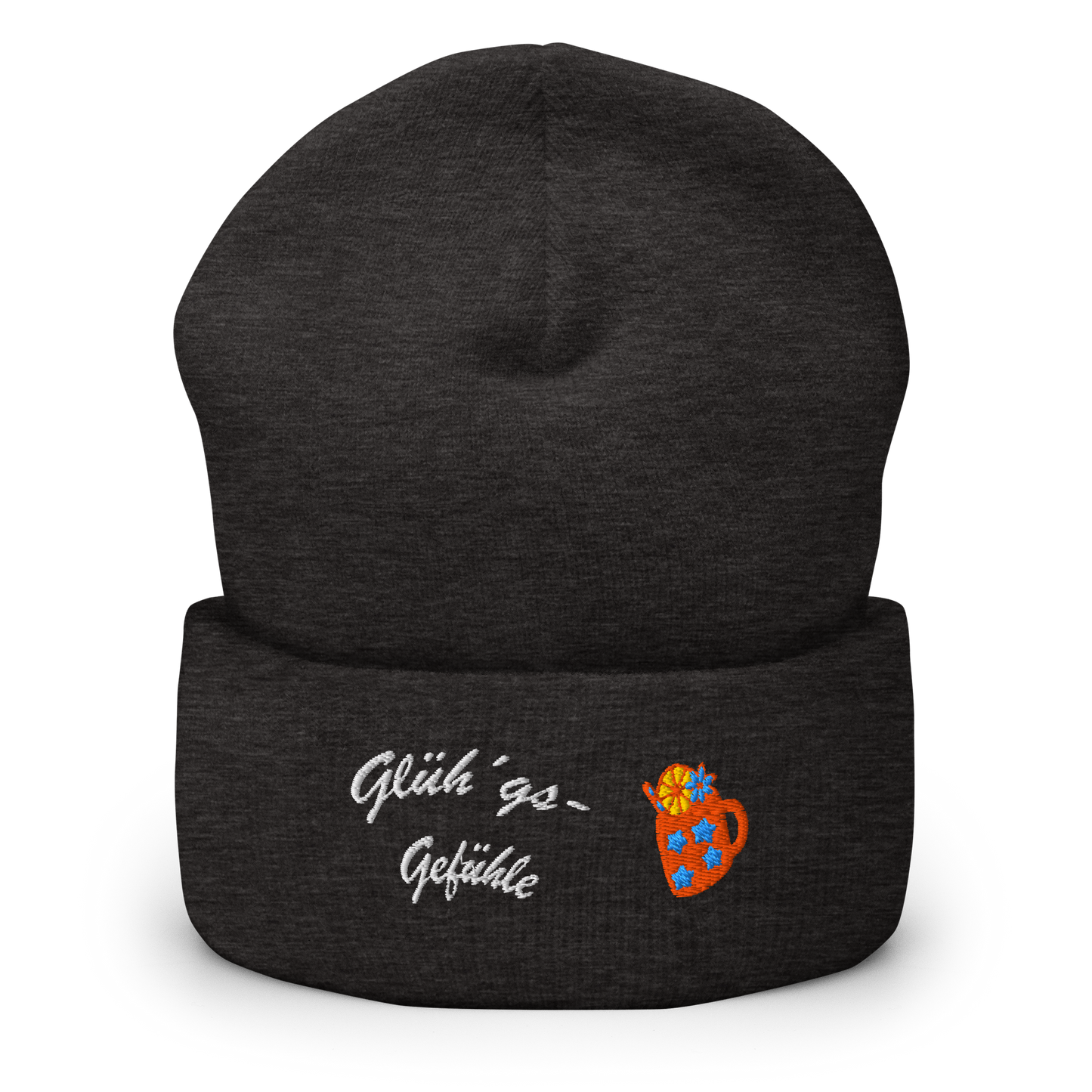muetze-mit-breitem-bund-dunkelgrau-bestickt-mit-motiv-gluehweintasse-und-schriftzug-gluehgs-gesfuehle