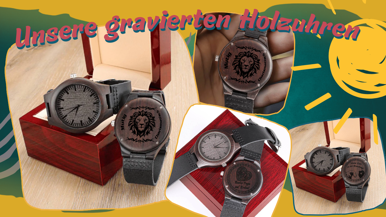 gravierte-armbanduhren-aus-holz-mit-loewenmotiv