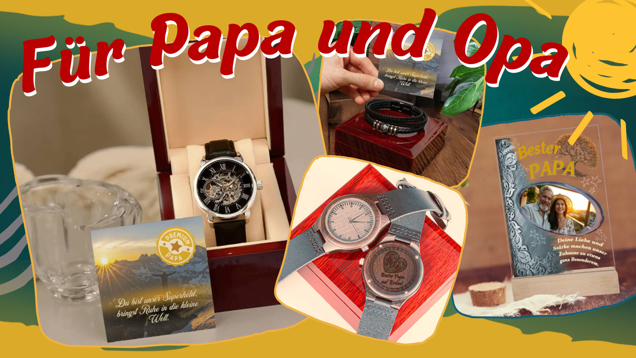 kollektion-tafel-für-papa-und-opa-mit-fotogeschenk-auf-acrylaufsteller-einem-herren-armband-und-herren-automatik-armbanduhr