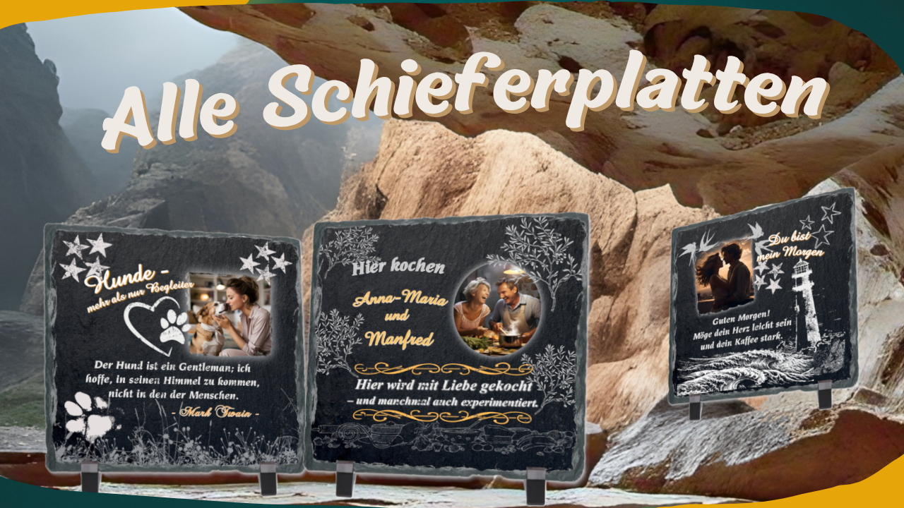 Schieferplatten mit eigenem Foto als kreatives Geschenk