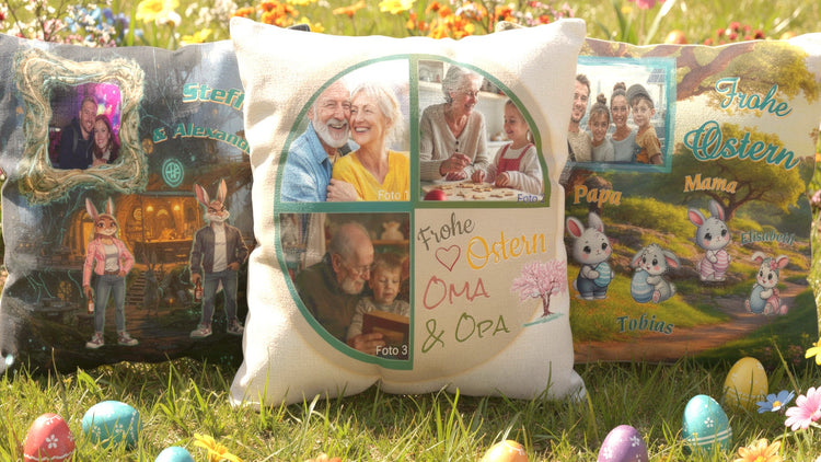 Osterkissen personalisiert mit Foto und Namen