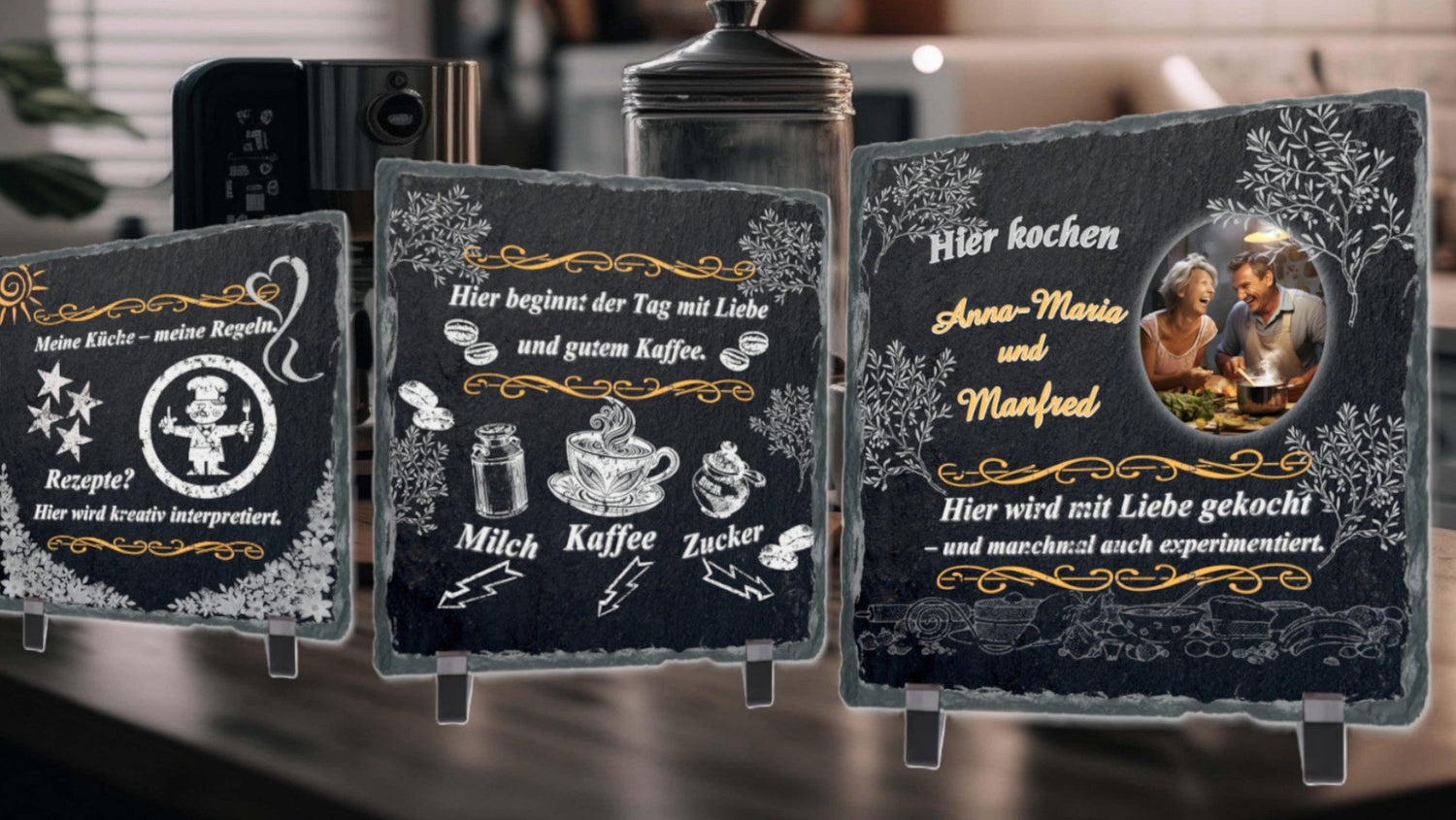 zusammenstellung-schieferplatten-küche-kaffeebar