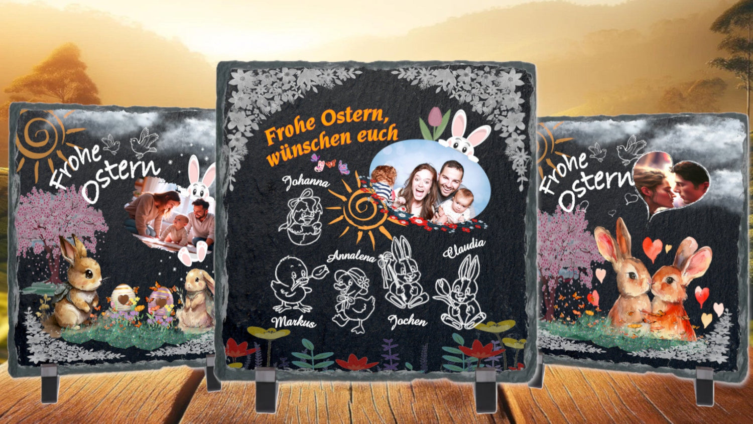 zusammenstellung-schieferplatten-15x15cm-personalisierte-ostergeschenke-mit-foto-und-text