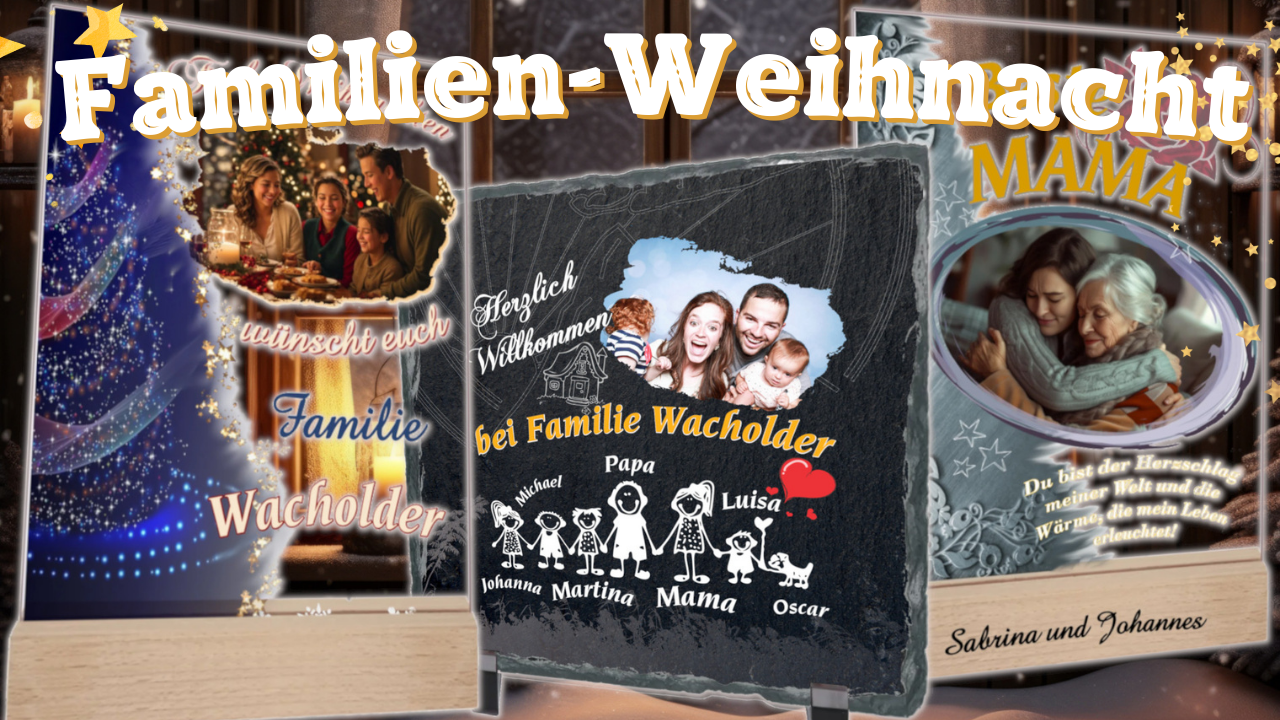 zusammenstellung-personalisierte-weihnachtsgeschenke-fur-ganze-familie-fuer-mama-acrylglas-fotoaufsteller-fuer-grosseltern-personalisierte-schieferplatte-mit-foto