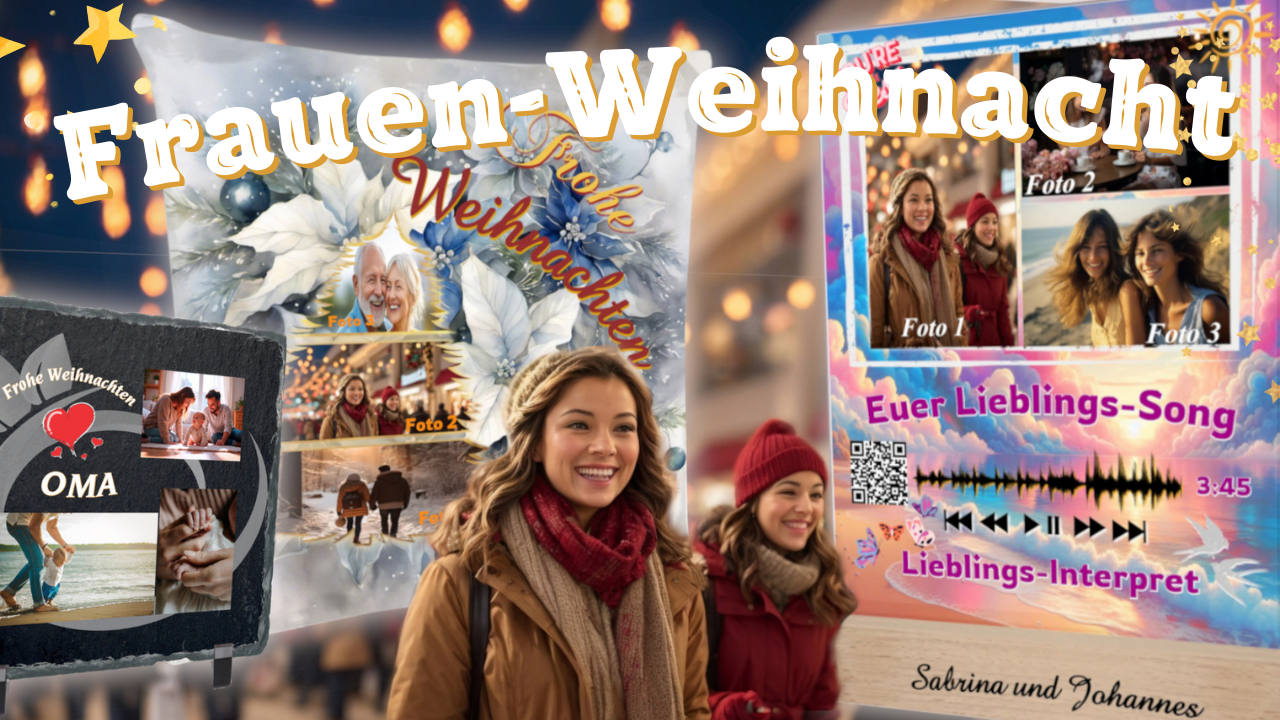 zusammenstellung-weihnachtsgeschenke-liebevoll-personalisiert-fuer-frauen-foto-collage-auf-acrylglas-fuer-freundin-schieferplatte-mit-foto-fuer-oma-und-fotokissen-mit-weihnachtscollage