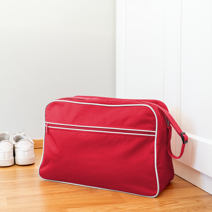 Stylische Retro-Tasche in verschiedenen Farben - Rot/Weiß