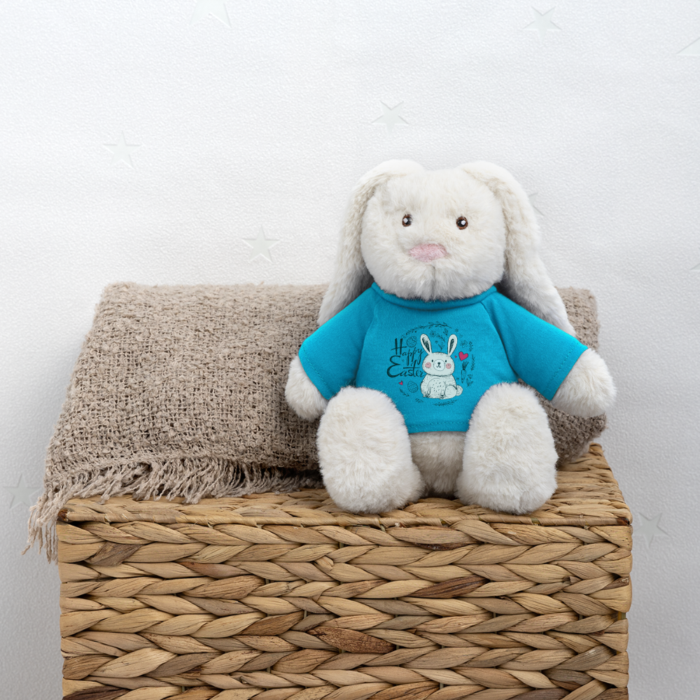 Osterhase "Happy Easter" - Atollblau