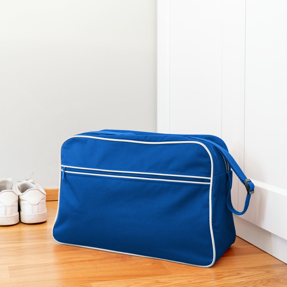 Stylische Retro-Tasche in verschiedenen Farben - Blau/Weiß