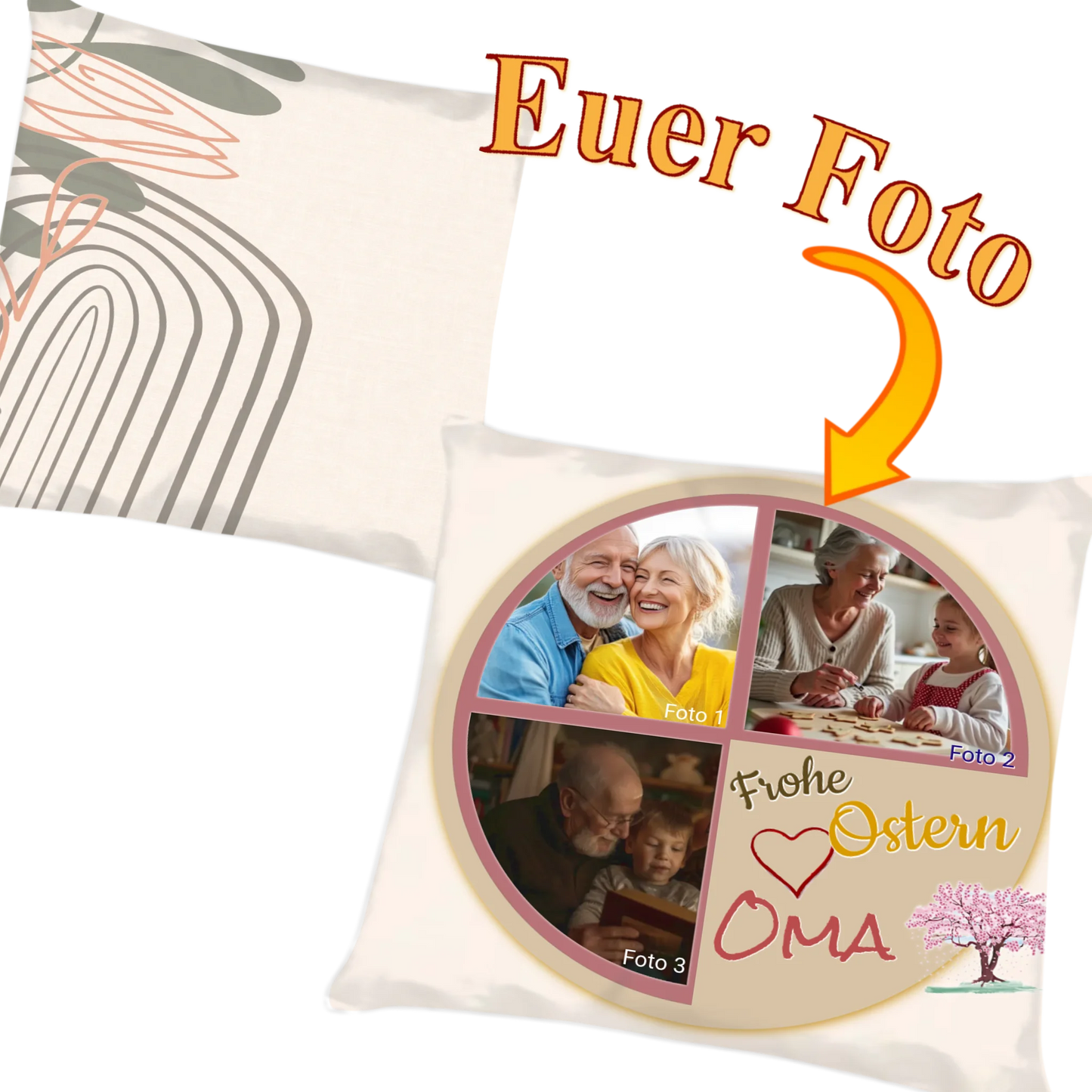 osterkissen-40x40-mit collage-für oma-vorderseite-und-rueckseite