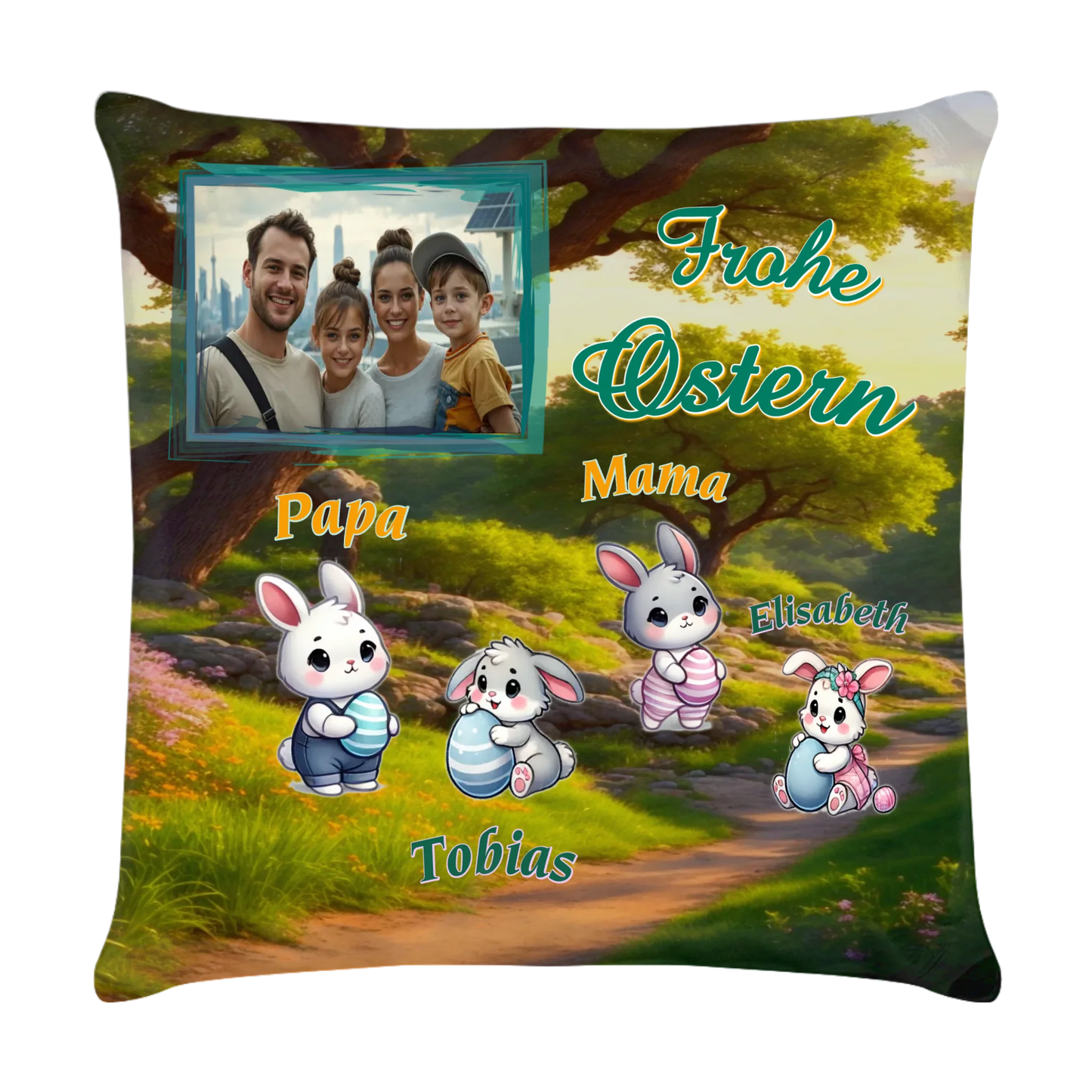 osterkissen-familie-40x40-vorderseite-mit-foto-und-osterhasen-personalisiert-mit-den-vornamen-aller-familienmitglieder