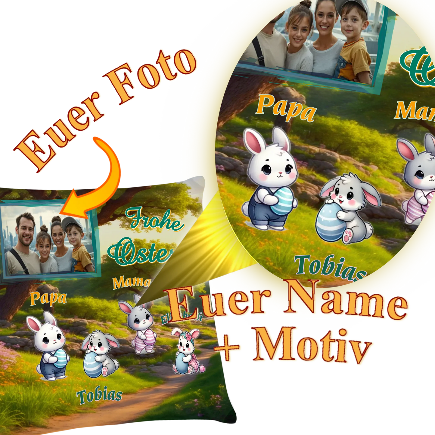 kissen-ostern-familie-40x40-detail-ansicht-personalisierung-mit-foto-und-namen-mit-individuellen-osterhasen