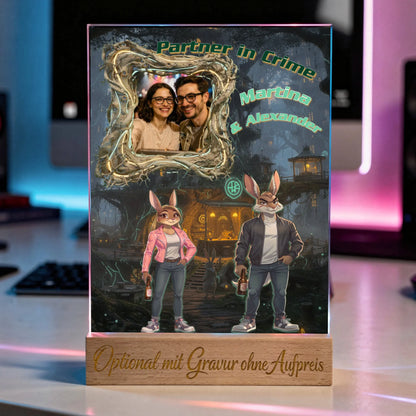 ostergeschenk-für-freund-acrylglas-fotoaufsteller-mit-namen-und-coolen-hasen-in-animierten-design