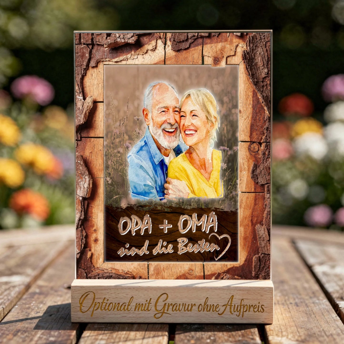 personalisiertes-acrylglas-fotogeschenk-für-großeltern-15x20cm-mit-standfuß-und-aquqrell-bild-aus-eigenem-foto-generiert