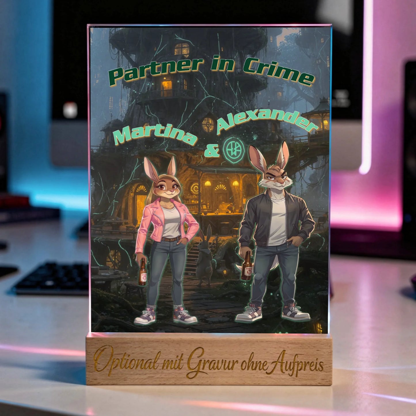 personalisiertes-acrylglas-als-paargeschenk-mit-coolen-hasen-in-lederjacken-mit-namen