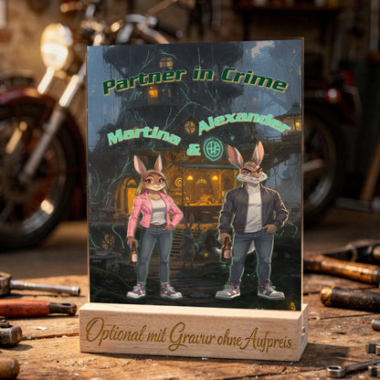 personalisierter-acrylglas-aufsteller-partner-in-crime-mit-coolen-hasen-und-namen