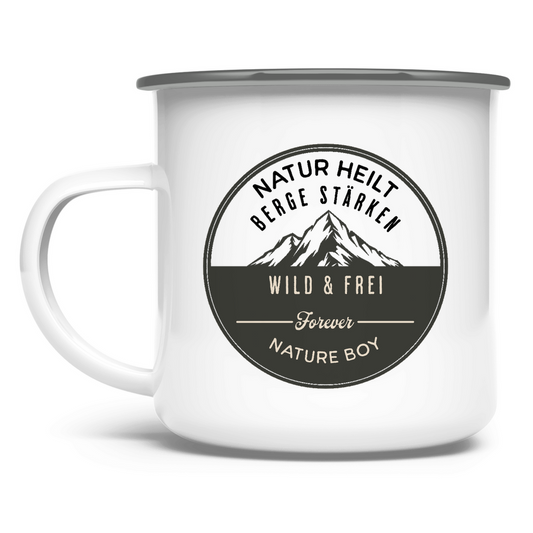 Emaille Tasse für Natur- Liebhaber "Nature Boy"