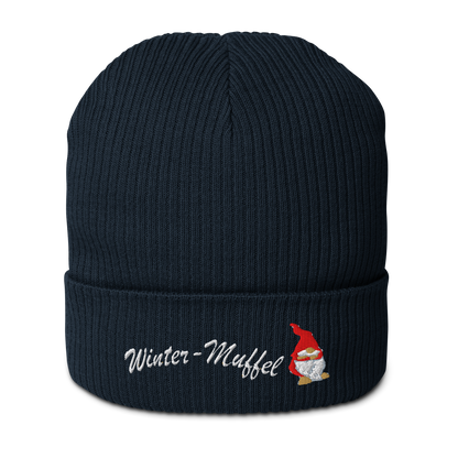 bio-baumwoll-beanie-navy-gerippt-bestickt-mit-motiv-wichtel-und-schriftzug-wintermuffel