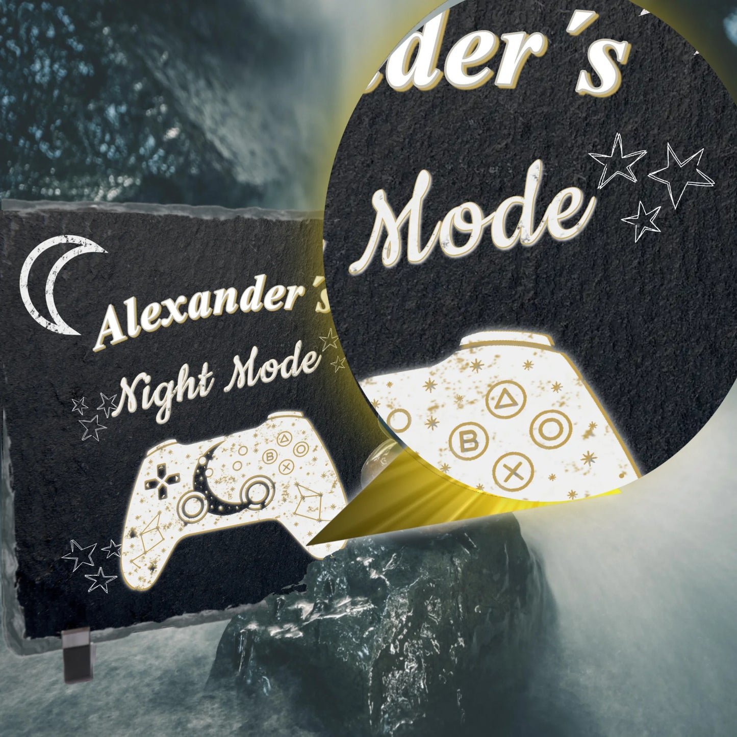 nahaufnahme-des-langlebigen-direktdrucks-auf-der-vorderseite-der-schieferplatte-fuer-die-cozy-gaming-deko