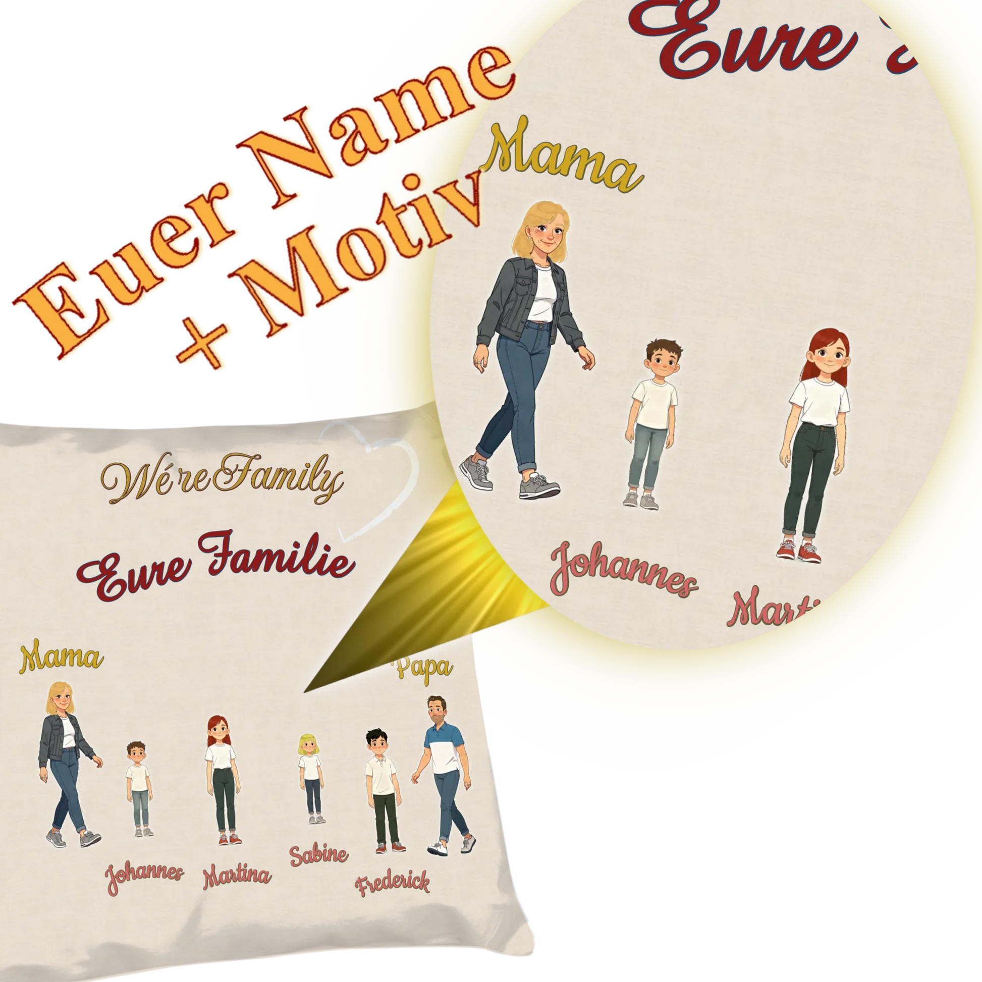 kissen-familie-vorderseite-detailansicht-personalisierte-cartoon-familie