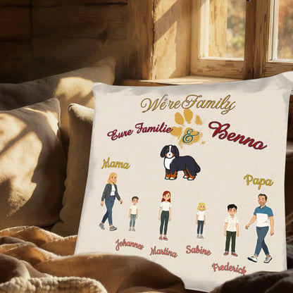 personalisiertes-kissen-mit-familie-und-hund-illustrierte-darstellung-mit-namen-40x40-cm